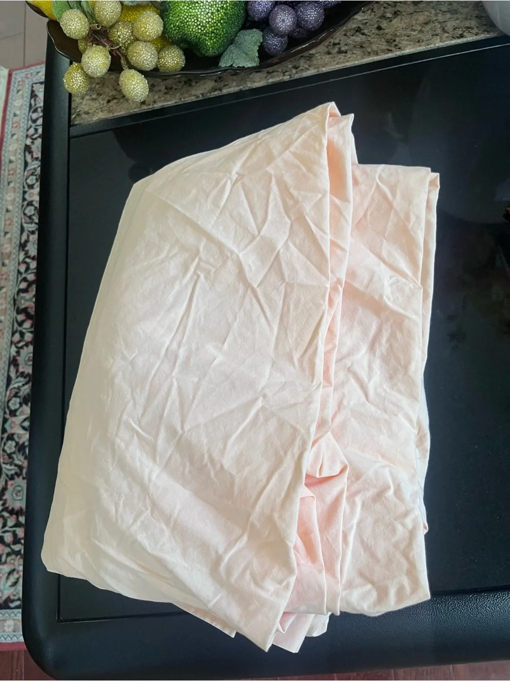 Vintage Linen Source Peach Queen size Fitted sheet & PC
